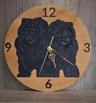 Wanduhr Modell Chow-Chow Paar