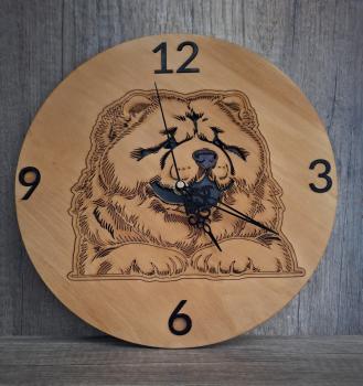 Wanduhr Chow-Chow Kopf seitlich