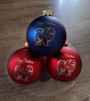 Weihnachtskugel Durchmesser 8cm aus Glas