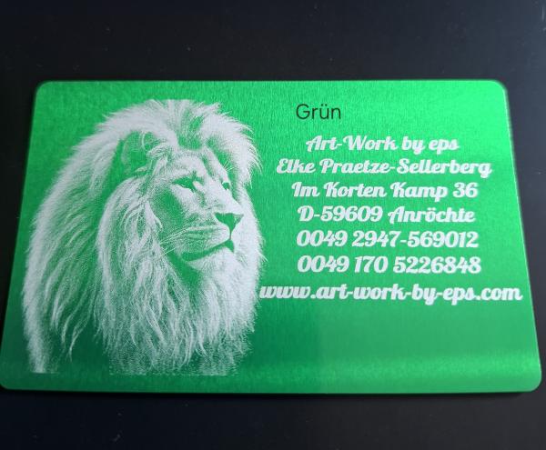 Lasergravierte Metall Visitenkarte 50 Stück